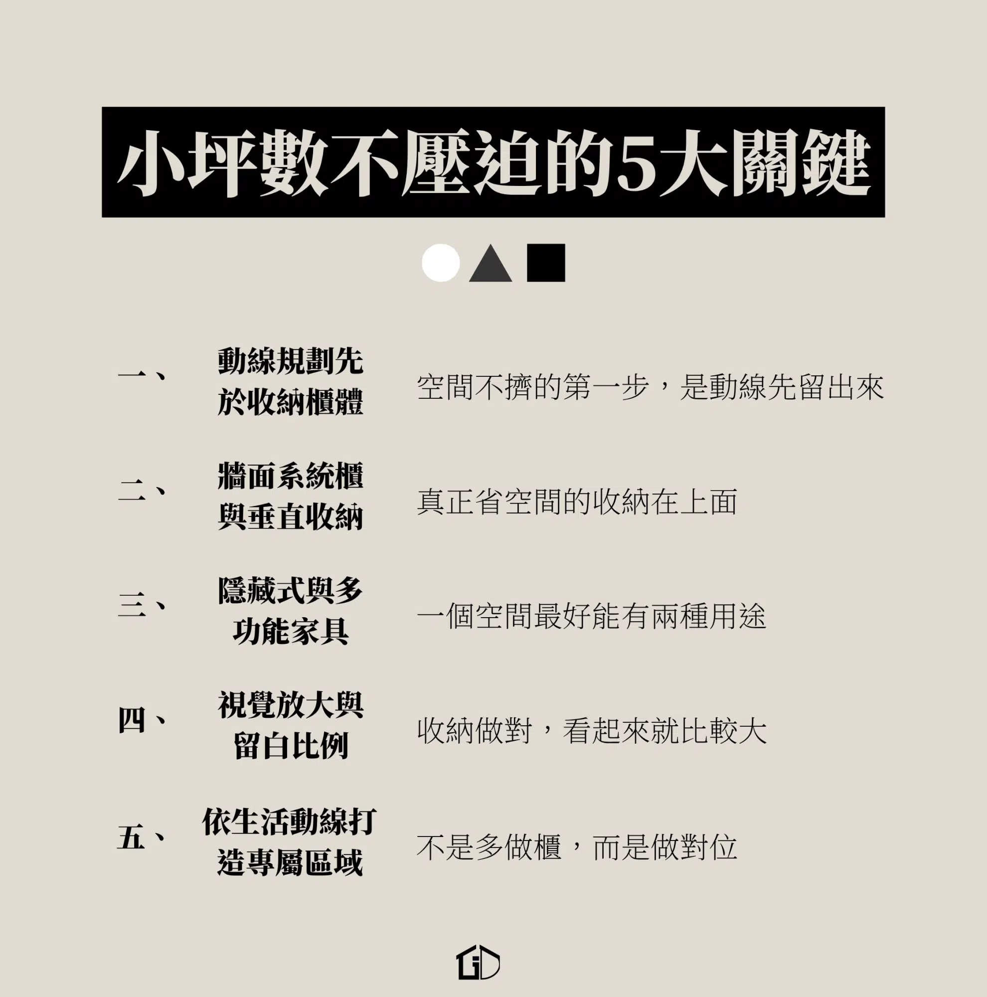 20坪內空間設計5大關鍵｜小坪數也不壓迫